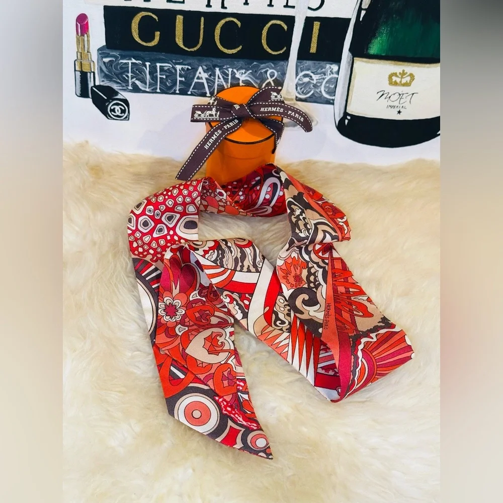 🔥 HERMES TWILLY BANDEAU 100% SILK W/ BOX